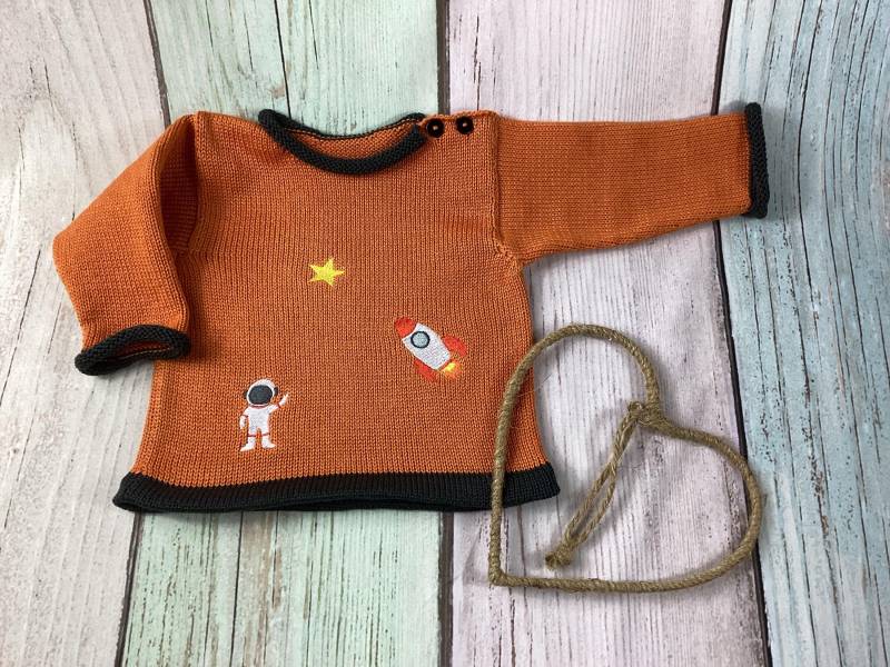 Pulli, Babypulli, Strickpulli, Kinderpulli, Babypullover, Kinderpullover, Weltall von MANAStrickdesign