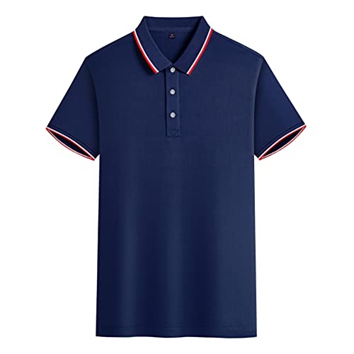 Damen/Herren Golf Poloshirt Kurzarm Arbeitsshirt, Schnelltrocknend Atmungsaktiv Team Shirts, Dunkelblau M von MANBOZIXi