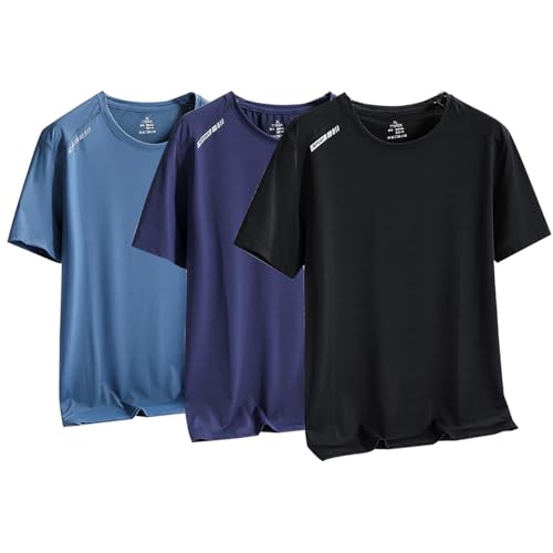 MANBOZIXi 3er Pack Sport Tshirts Unisex, Laufshirt Herren Atmungsaktiv, Set2 7XL von MANBOZIXi