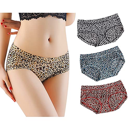 MANBOZIXi Damen Unterhosen Sexy Unterwäsche Leopard Slip (4er Pack, OneSize) von MANBOZIXi