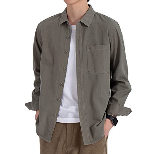 MANBOZIXi Herren Hemd Langarm Freizeithemd 100% Baumwolle Einfarbig, Grün XL MANBOZIXi Herren Hemd Langarm Freizeithemd 100% Baumwolle Einfarbig, Grün XL von MANBOZIXi
