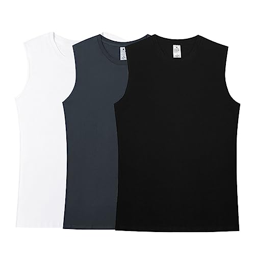 MANBOZIXi T Shirt Ärmellos Herren Sport Gym Tank Top für Damen 3er Pack, 3XL von MANBOZIXi