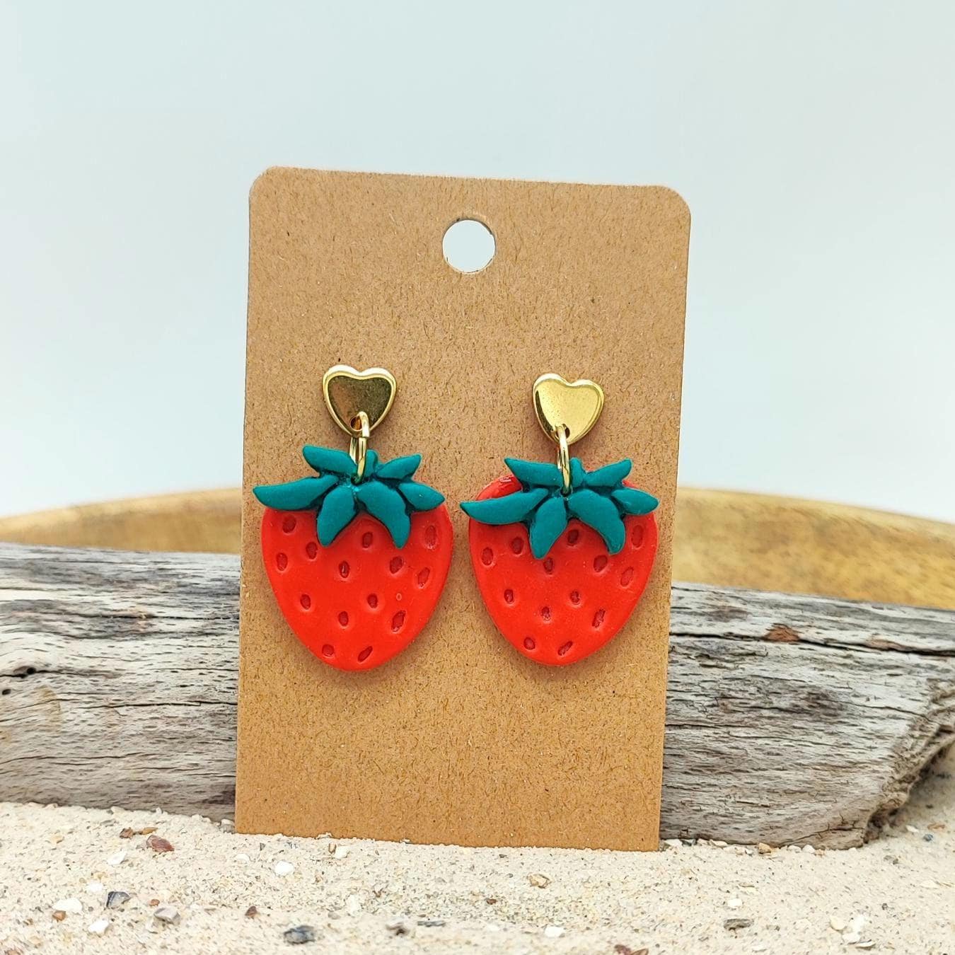 Ohrringe Erdbeere von MANGATAartsandcrafts