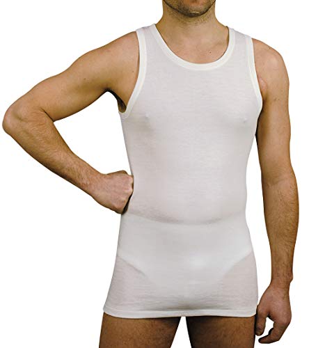MANIFATTURA BERNINA Velan 30103 (Größe 4) - Thermo Unterhemd ärmellos für Männer Trägershirt mit Rundhalsausschnitt aus Wolle und Baumwolle von MANIFATTURA BERNINA