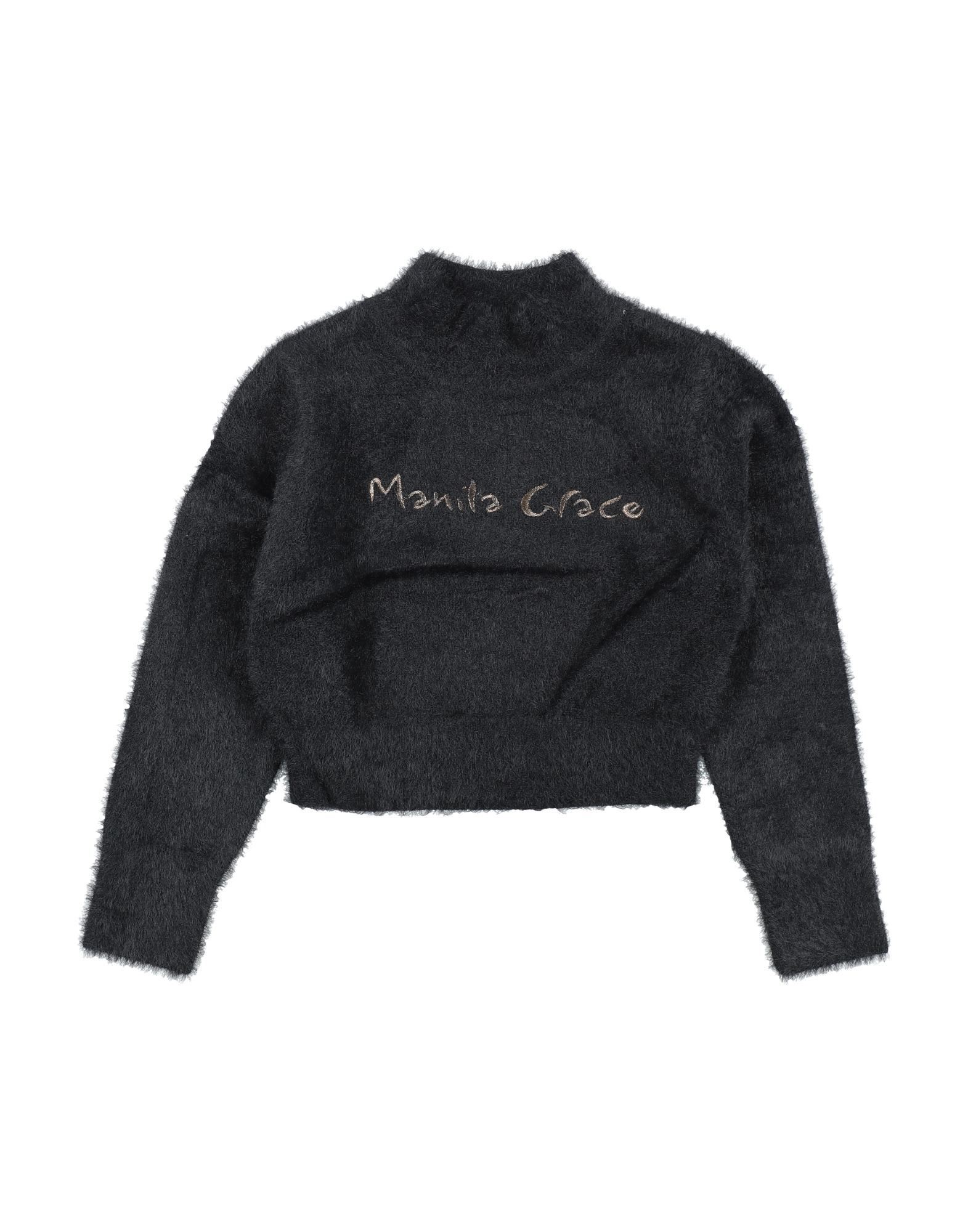 MANILA GRACE Rollkragenpullover Kinder Schwarz von MANILA GRACE