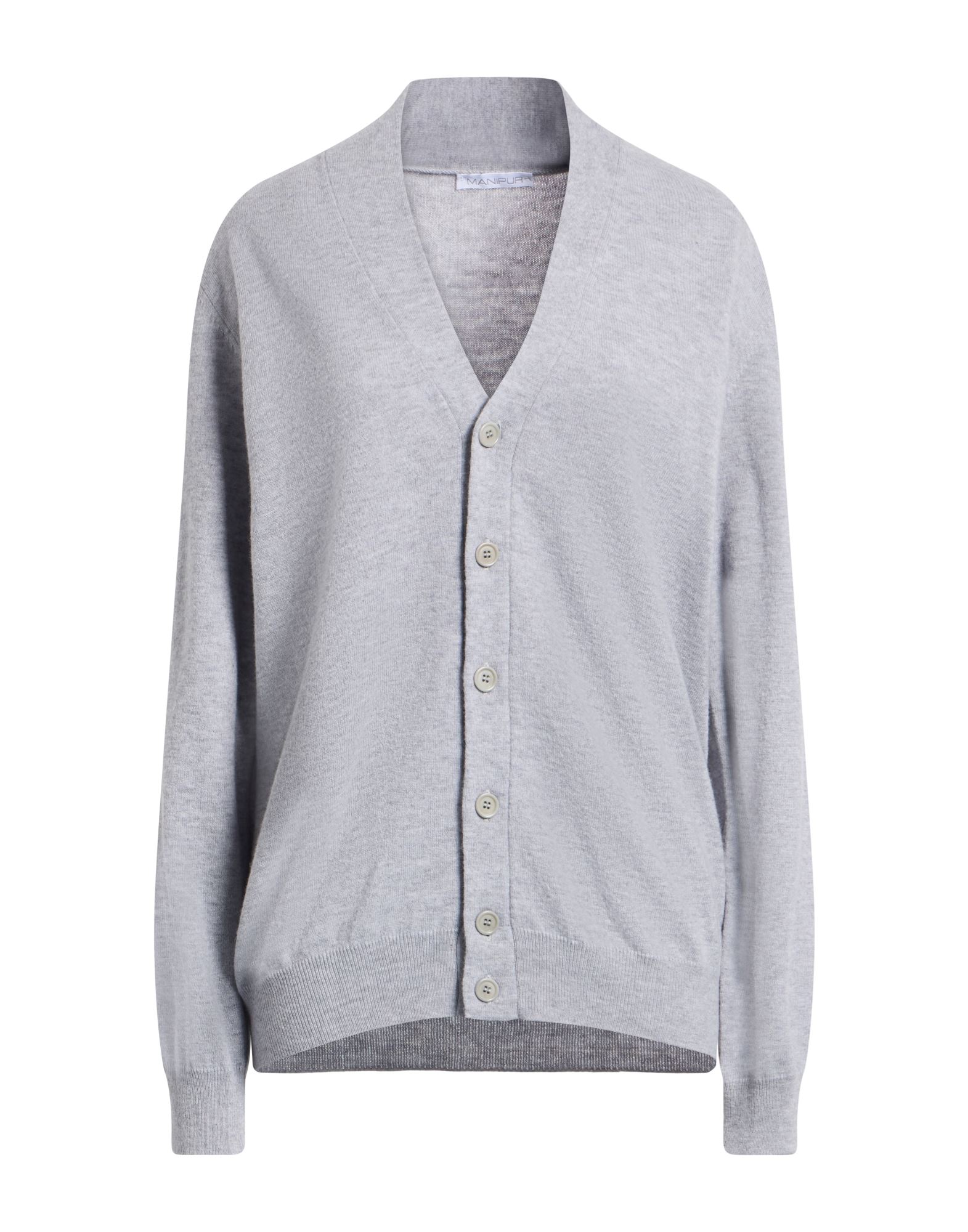 MANIPUR CASHMERE Strickjacke Herren Hellgrau von MANIPUR CASHMERE