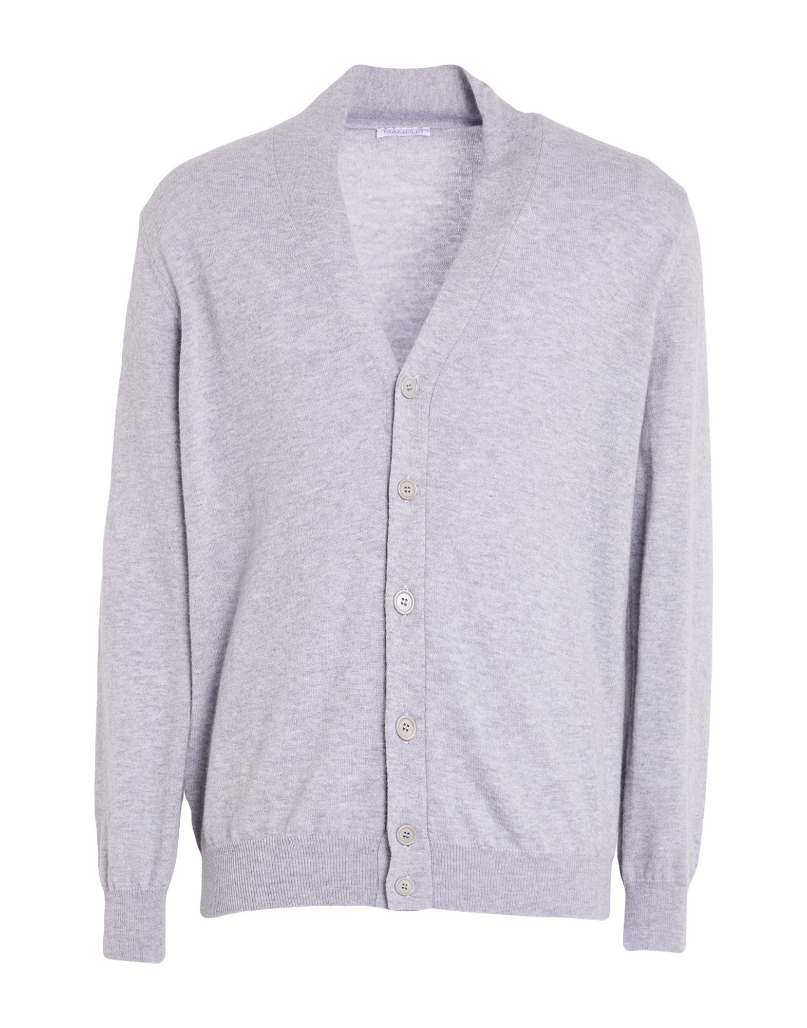 MANIPUR CASHMERE Strickjacke Herren Hellgrau von MANIPUR CASHMERE