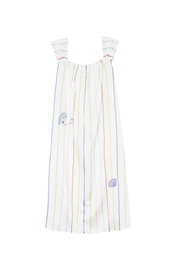 MANITO | Ocean Stripe Kid's Silk Nightgown | Kid's Multi color Girls' Pajamas MANITO | Ocean Stripe Kid's Silk Nightgown | Kid's Multi color Girls' Pajamas von MANITO