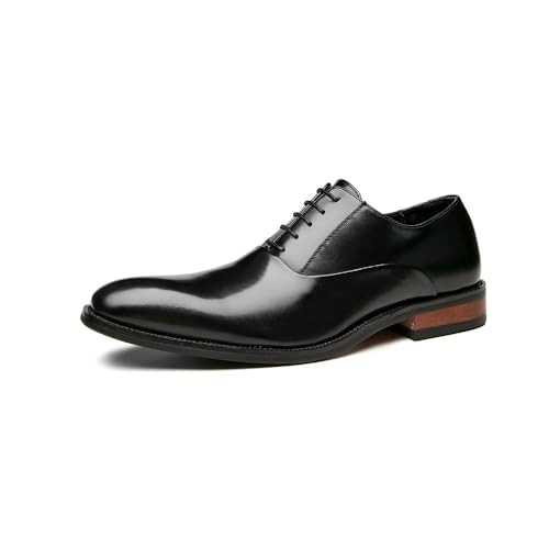 Herren Echtes Leder Business Kleid Schuhe Stilvolle Jugend Oxford Hochzeitsschuhe, Schwarz, 42.5 EU Herren Echtes Leder Business Kleid Schuhe Stilvolle Jugend Oxford Hochzeitsschuhe, Schwarz, 42.5 EU von MANLADUO