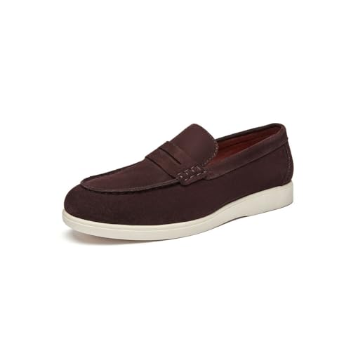 Herren-Halbschuhe aus Wildleder, leicht, Penny-Schuhe für Herren, Braun, 43 EU Herren-Halbschuhe aus Wildleder, leicht, Penny-Schuhe für Herren, Braun, 43 EU von MANLADUO