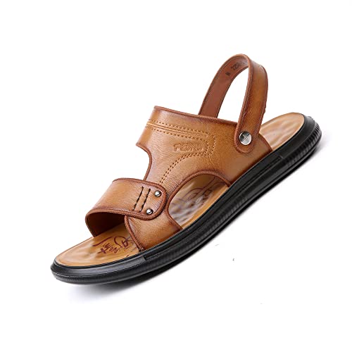 MANLADUO Sommer Herren Hausschuhe Business Casual Retro Strand Sandalen für Männer, Khaki, 5.5 UK MANLADUO Sommer Herren Hausschuhe Business Casual Retro Strand Sandalen für Männer, Khaki, 5.5 UK von MANLADUO