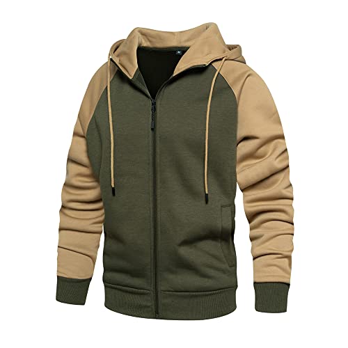 MANLUODANNI Herren Hoodie Kapuzenjacke Kapuzenpullover Sweatjacke Männer Sweat Hoodies Pulli mit Kapuze Grün XL von MANLUODANNI