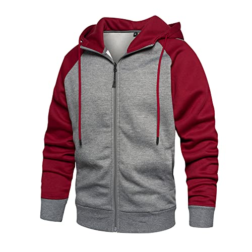 MANLUODANNI Herren Hoodie Kapuzenjacke Kapuzenpullover Sweatjacke Männer Sweat Hoodies Pulli mit Kapuze Hellgrau L von MANLUODANNI