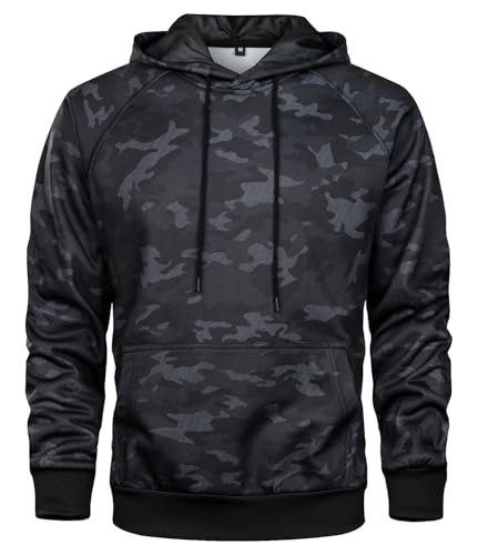 MANLUODANNI Herren Pullover Fleece Sweatshirt Camouflage Hoodies, camouflage, XXL von MANLUODANNI
