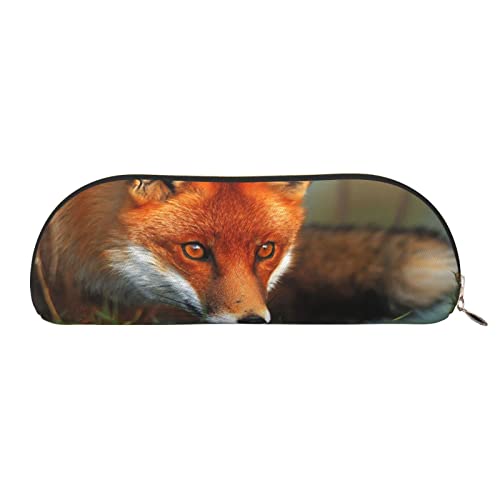 MANLUU Red Fox Federmäppchen, Leder, niedliches Federmäppchen für Bleistifte, Stifte, Marker, Kleingeld, Münzen, Make-up, Rot, Fuchs, Einheitsgröße von MANLUU