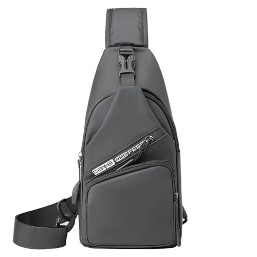 MANNUOSI Brusttasche Herren Klein Wasserdichte Sling Bag Diebstahlsicher Crossbody bag Herren Brusttasche Zum Umhängen Geschäft Sport Schultertaschen Grau von MANNUOSI