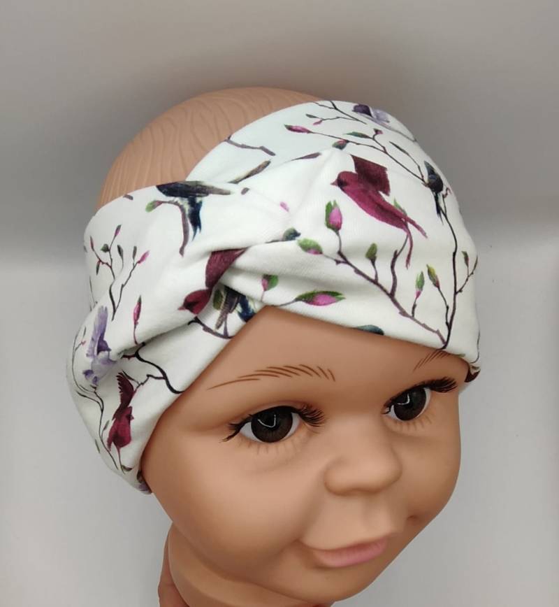 Haarband, Stirnband Kinder, Wunschgröße, Jersey, Vogel von MANOWE