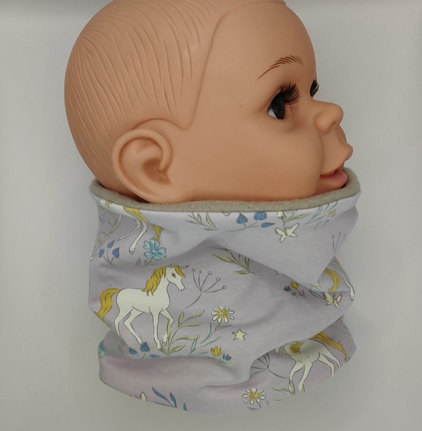 Loop, Schal, Halssocke, Gefüttert Mit Fleece Oder Jersey, Lange Mitwachsend, Einhorn von MANOWE