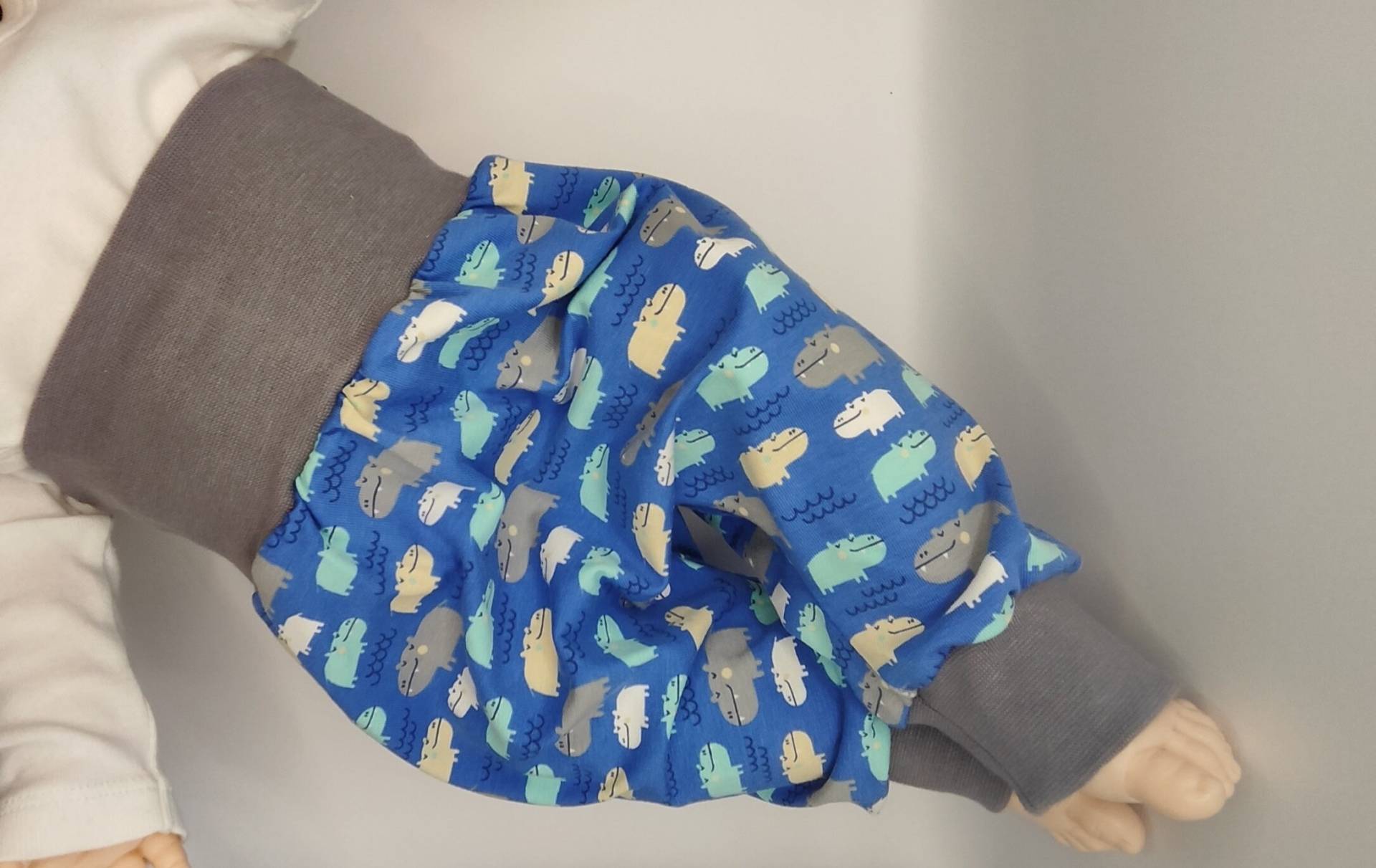 Pumphose, Babyhose, Nilpferd, Blau von MANOWE