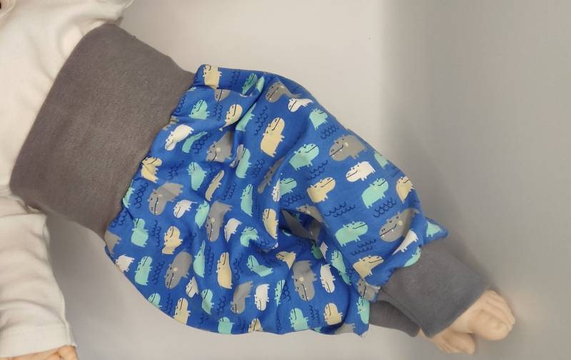 Pumphose, Babyhose, Nilpferd, Blau von MANOWE
