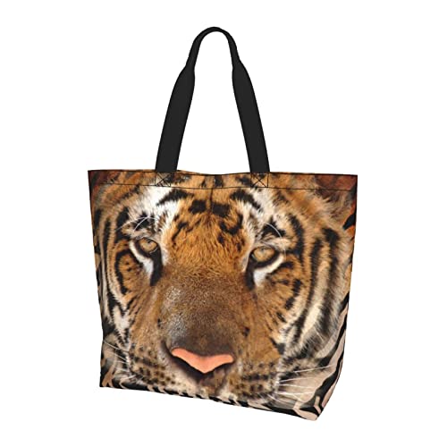MANQINF Tiger Schultertasche Coole Handtasche Wiederverwendbare Einkaufstasche Tierhaut Tote Bag Jungen Canvas Tasche Aufbewahrung Handtaschen, Tiger 03, Large MANQINF Tiger Schultertasche Coole Handtasche Wiederverwendbare Einkaufstasche Tierhaut Tote Bag Jungen Canvas Tasche Aufbewahrung Handtaschen, Tiger 03, Large von MANQINF