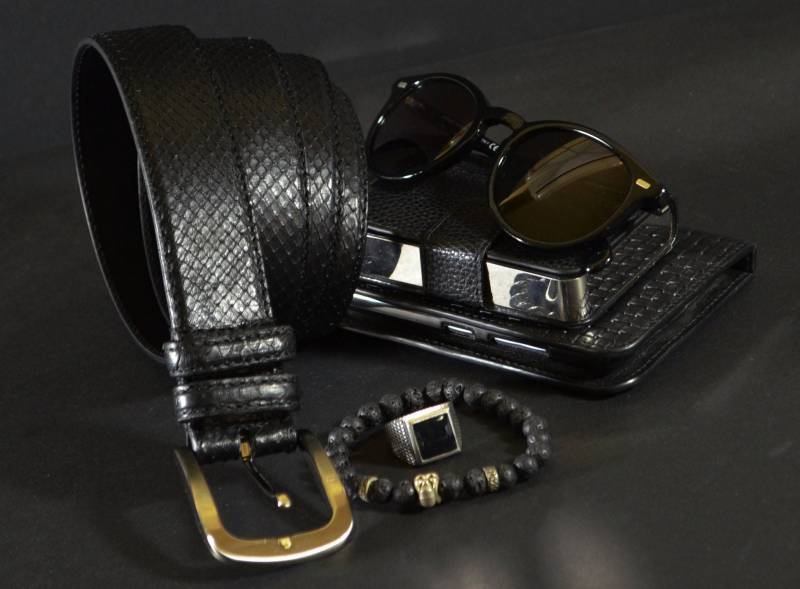 Ma Leder Echtleder Python Gürtel Männer Frau 35 Mm Schwarz Matt Handgefertigten Luxus-Kleid Geschenk Für Ihn Ihren Valentinstag von MANSAREA