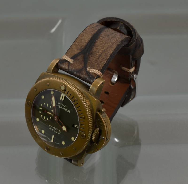 Ma Leder Uhrenarmband 26 24 22 Mm Holz Braun Ferus Ii Echt Kalb Vintage Band Passend Panerai Etc von MANSAREA