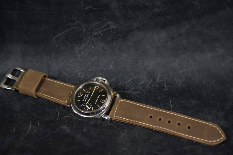 Ma Soft Leather Uhrenarmband 26 24 22 Mm Flex Stone Braun Ii Echtes Vintage Kalbsband Passend Panerai Harley Breitling U.a von MANSAREA