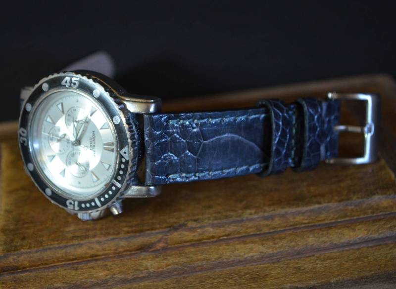 Ma Uhrenarmband 22 20 18 Mm Echt Straußen Bein Haut Band Schwarz Grau Fantasy Glänzend Passend Fürrolex Omega Seiko Etc Handmade Spain von MANSAREA