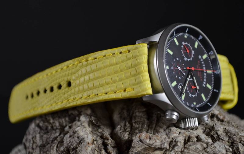 Ma Uhrenarmband 22 20 18 Mm Gelb Matt Echt Eidechsenleder Band Passend Fürrolex Omega Invicta Seiko Etc von MANSAREA