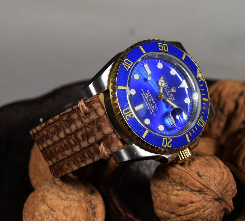 Ma Uhrenarmband 22 20 18 Mm Genuine Lizard Skin Band Mit Nubuk Finish Spot Ii Passt Fürrolex Omega Seiko Etc Handmade Spain von MANSAREA