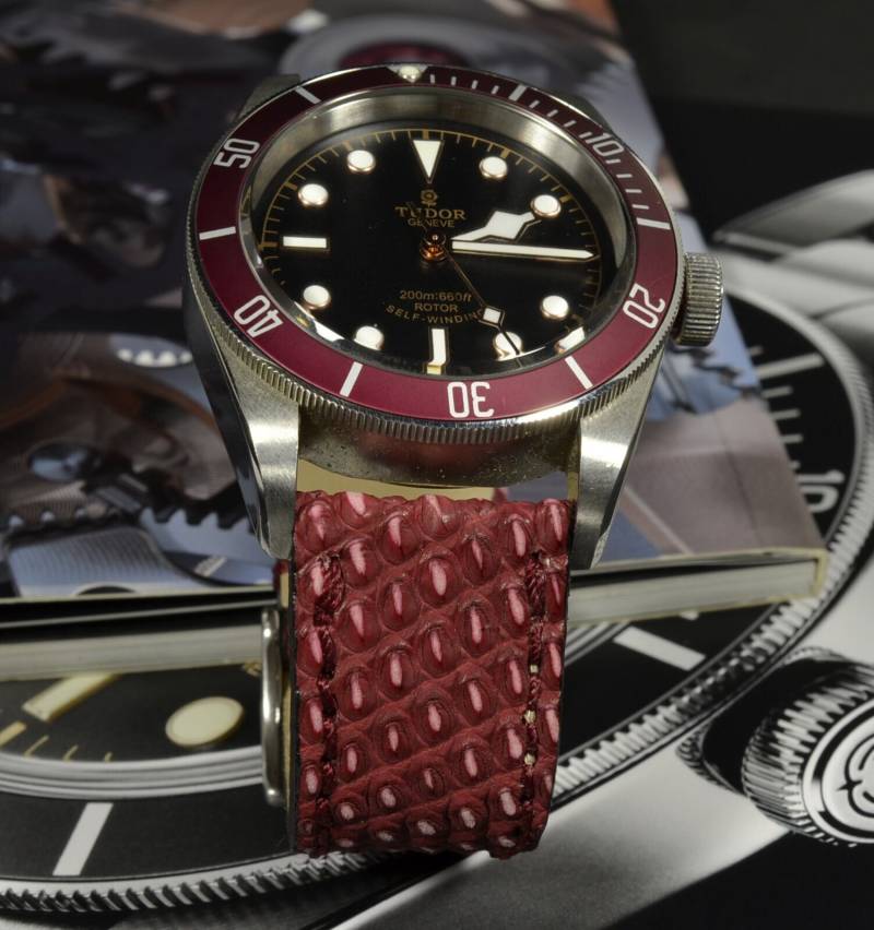 Ma Uhrenarmband 22 20 18mm Burgundy Spott Genuine Lizard Skin Band Passend Fürwürfen Replik von MANSAREA