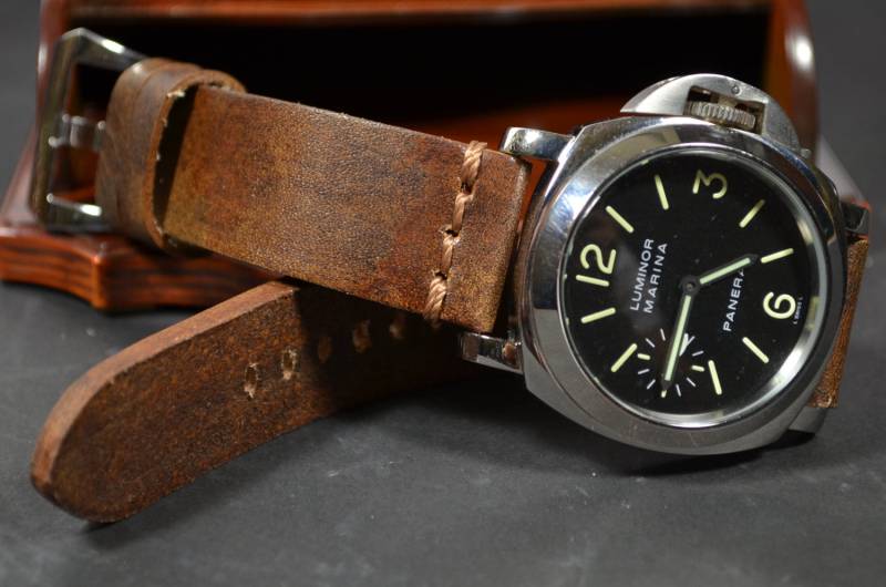 Ma Uhrenarmband 26 24 22 Mm Altöl Braun I Echtes Vintage Kalbsleder Kompatibel Panerai Breitling Usw Handgemachtes Spanien von MANSAREA