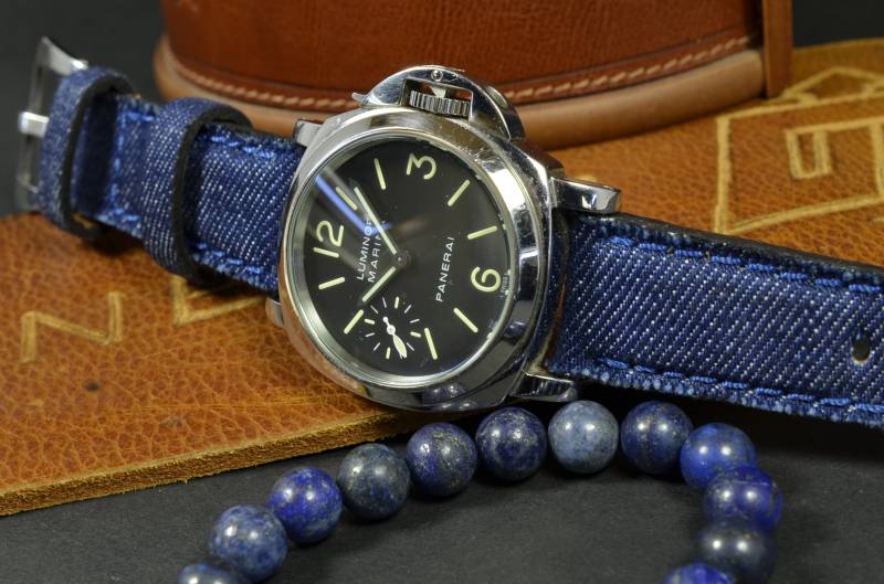 Ma Uhrenarmband 26 24 22 Mm Blau Kalb - Denim Jeans 3 Band Passt Panerai Omega Usw Handmade Spanien von MANSAREA
