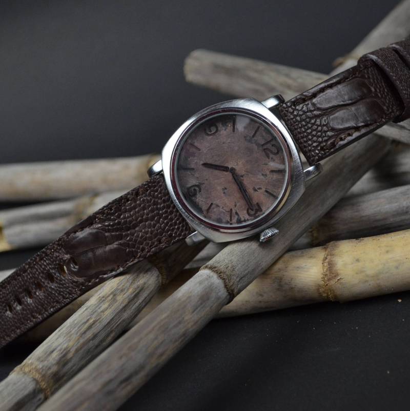 Ma Uhrenarmband 26 24 22 Mm Braun Matt Echt Ostrich Leg Skin Passt Für Panerai Breitlingschönrolex Etc Handmade Spain von MANSAREA