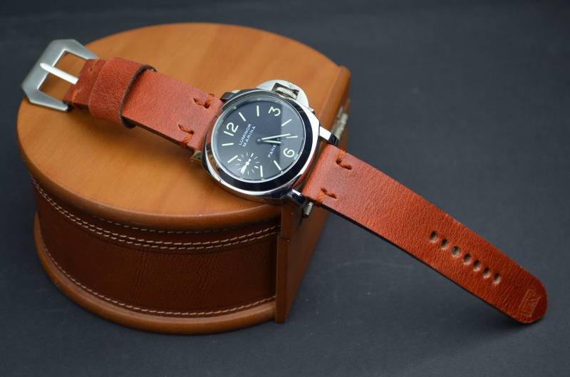 Ma Uhrenarmband 26 24 22 Mm Braun Terracotta I Echt Büffelleder Vintage Band Passend Für Panerai Etc Handmade Spanien von MANSAREA