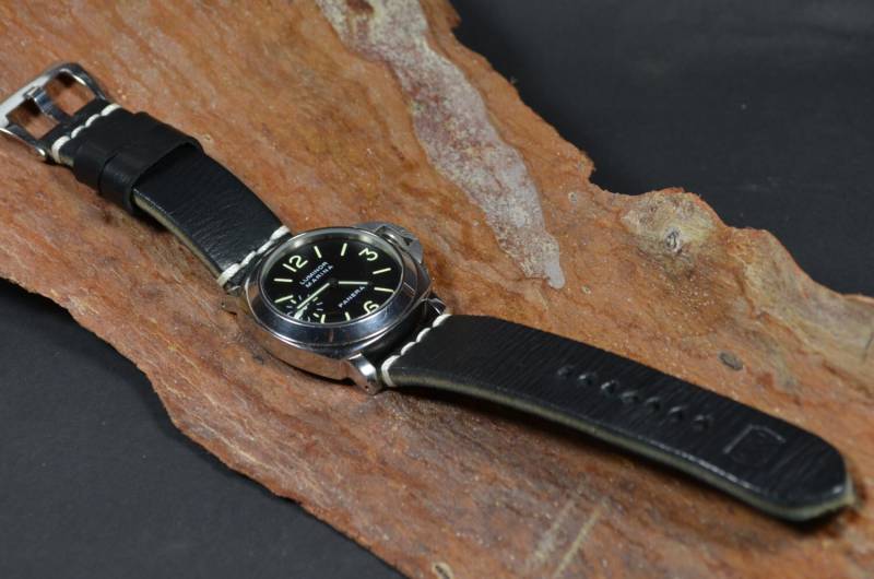 Ma Uhrenarmband 26 24 22 Mm Coliseum Black Ii Echt Kalbsleder Vintage Band Passend Panerai Etc von MANSAREA