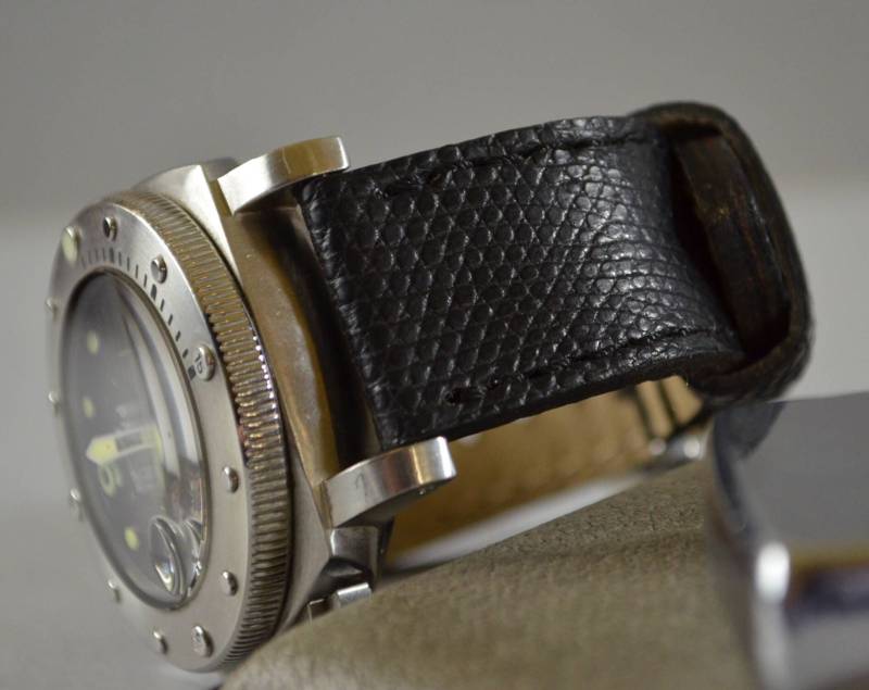 Ma Uhrenarmband 26 24 22 Mm Echte Eidechse Schwarz Matt Hautfarben Passend Für Panerai Breitling von MANSAREA