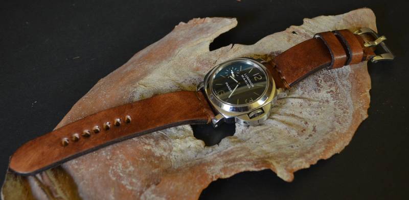 Ma Uhrenarmband 26 24 22 Mm Echtes Kalbslederband Vintage Oil Brown I Für Panerai Breitling Usw Handmade Spain von MANSAREA