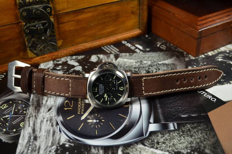 Ma Uhrenarmband 26 24 22 Mm Echtleder Kalbsleder Vintage Vetus 1 Braun Band Handmade Passend Für Panerai Breitling Seiko Etc von MANSAREA