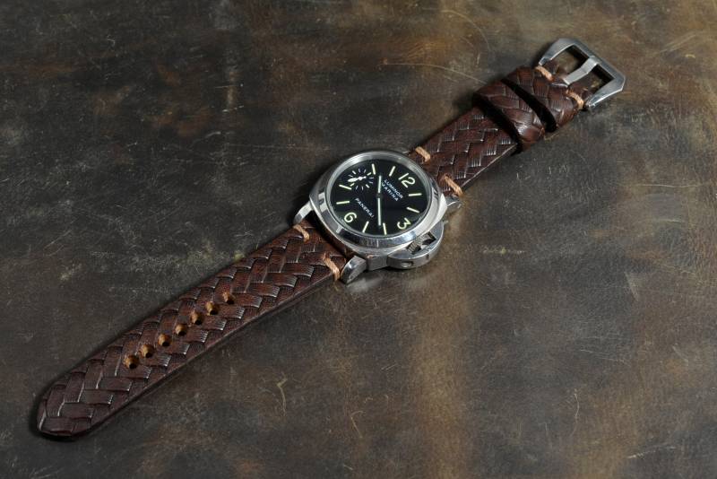 Ma Uhrenarmband Braun 26 24 22 Mm Esparto I Echt Kalbsleder Vintage Band Passend Panerai Harley Breitling Omega Usw von MANSAREA