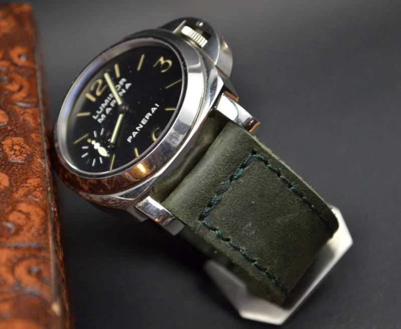 Ma Uhrenarmband 26 24 22 Mm Flex Grün I Echt Kalb Vintage Leder Band Passend von MANSAREA