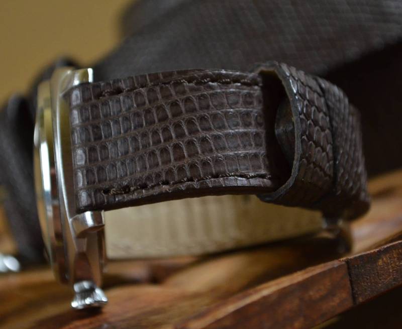 Ma Uhrenarmband 26 24 22 Mm Genuine Eidechse Brown I Matte Skin Passt Panerai Breitling Rolex Etc Handmade Spain von MANSAREA