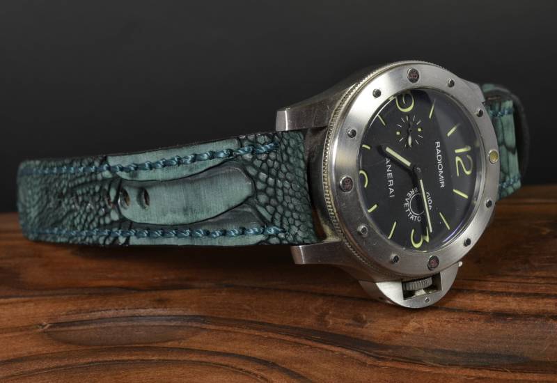 Ma Uhrenarmband 26 24 22 Mm Grün Echte Ostrich Leg Mit Nubuk Finish Passt Panerai Breitling Etc Handmade Spain von MANSAREA