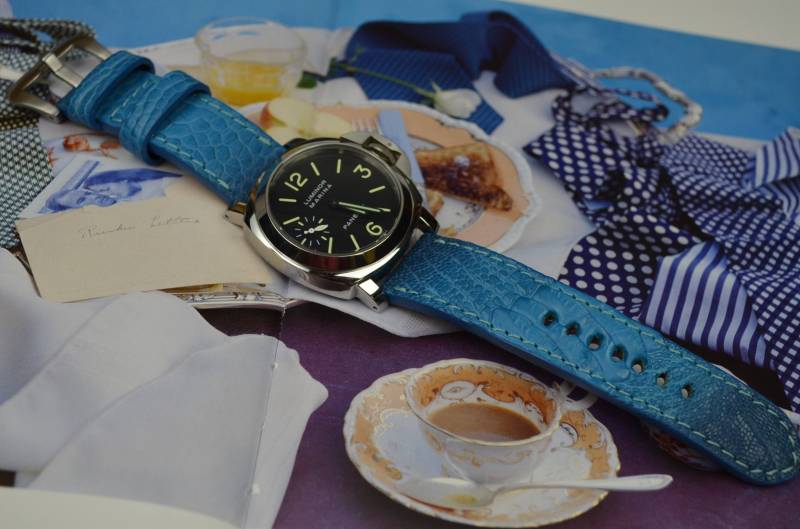 Ma Uhrenarmband 26 24 22 Mm Hellblau Matt Echte Ostrich Leg Skin Passt Für Panerai Breitlingschöne Armbanduhr Omega Etc Handmade Spain von MANSAREA