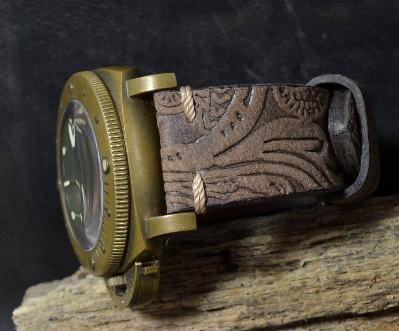 Ma Uhrenarmband 26 24 22 Mm Hispano Iii Braun Echtes Kalbsleder Band Passend Panerai Harley Breitling Omega Handmade Spanien von MANSAREA