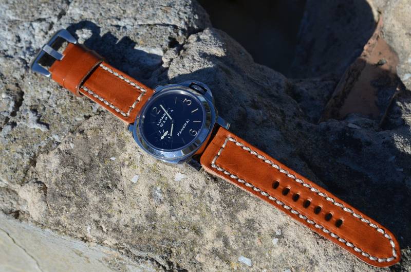 Ma Uhrenarmband 26 24 22 Mm Malaga Honig Braun Echt Sattelleder Vintage Band Passend Panerai Omega Etc von MANSAREA