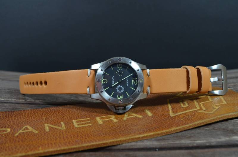 Ma Uhrenarmband 26 24 22 Mm Minimus I Honey Braun Echtes Kalbsleder Vintage Band Passend Für Panerai Breitling Handmade Spain von MANSAREA