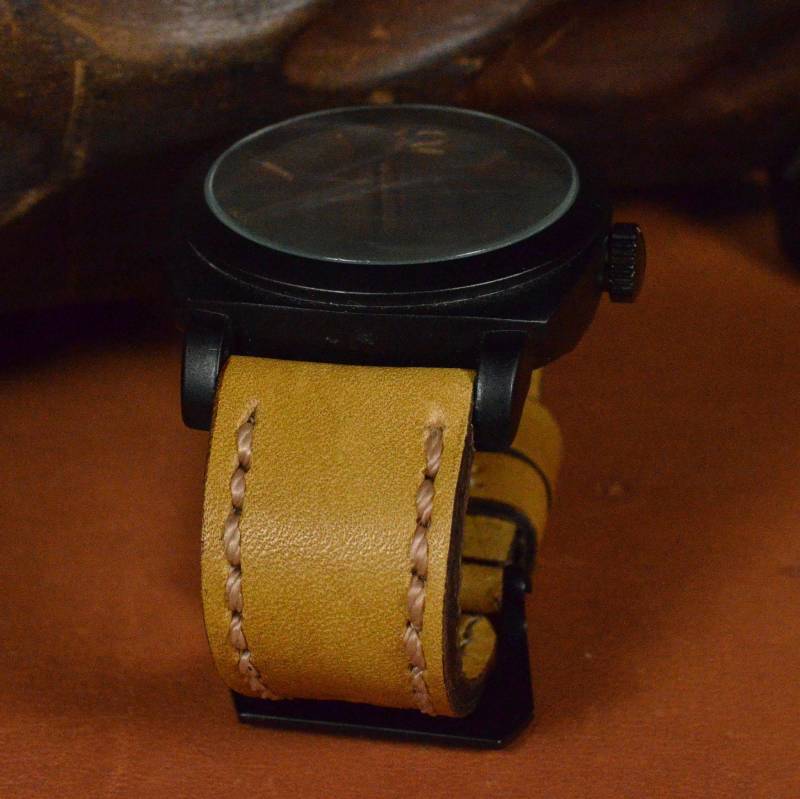 Ma Uhrenarmband 26 24 22 Mm Niebla 1 Beige Braun Echtes Kalbsleder Vintage Band Passt Panerai Omega Breitling Usw Handmade Spain von MANSAREA