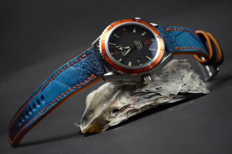 Ma Uhrenarmband 26 24 22 Mm Oceanic Blau Echt Ostrich Leg Skin Passt Panerai Breitlingrolex Omega Etc Handmade Spain von MANSAREA